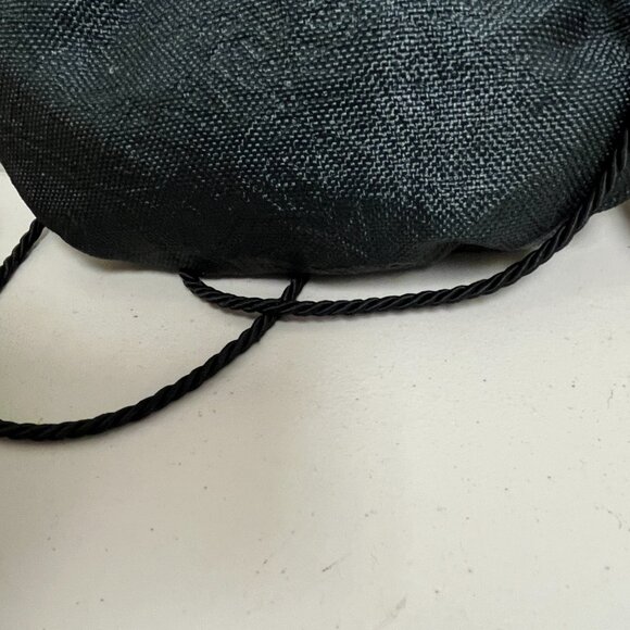 New Vintage 2 black + cream woven straw crossbody shoulder bags small made Italy - Picture 7 of 7